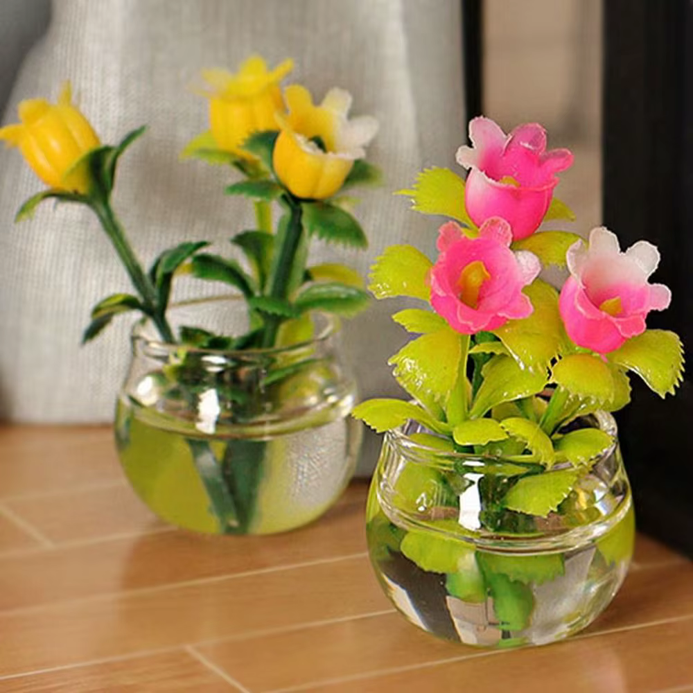 Mini vase de simulation en plastique pour maison de course