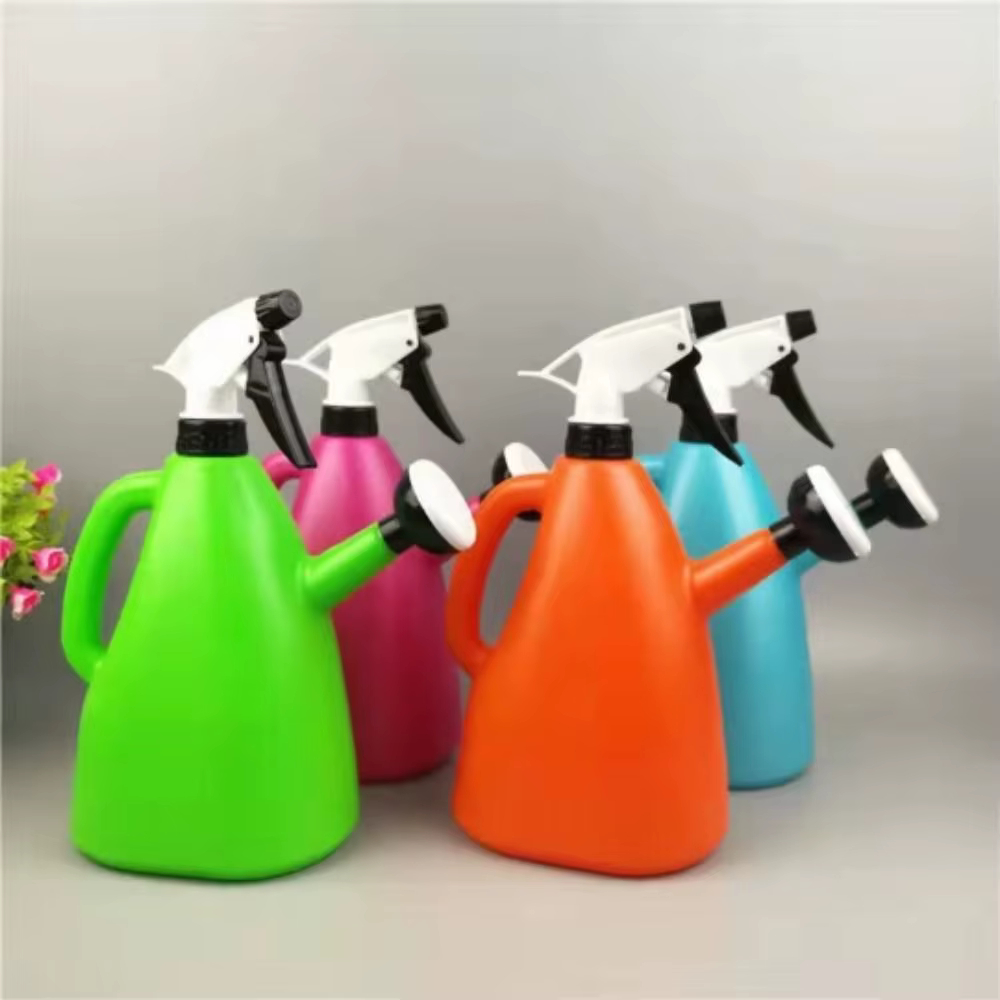 Arrosoir 2 en 1 en plastique avec pulvérisateur à pression réglable pour plantes de jardin et fleurs d'intérieur