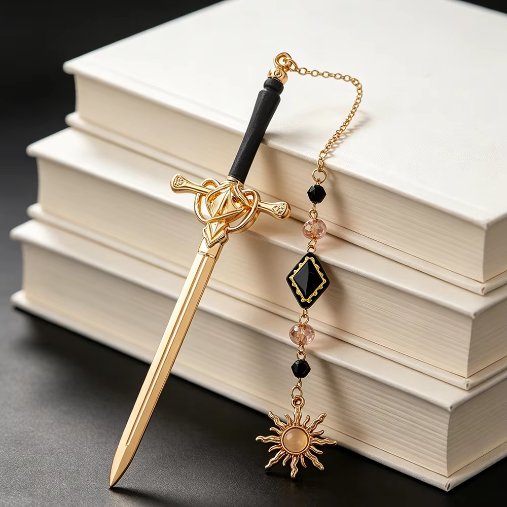 Marque-page Épée de Dragon Fantastique, Accessoire de Livre pour Amateurs de Romans Fantasy, Cadeau Romantique Acotar pour Femmes, Fournitures Scolaires et de Bureau