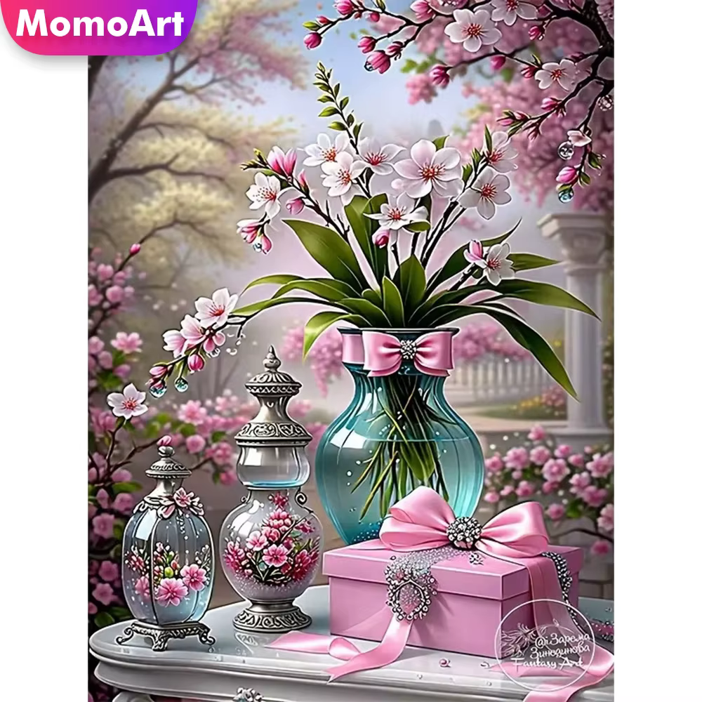 Momoart diamant peinture fleur Vase modèle pour adultes débutants