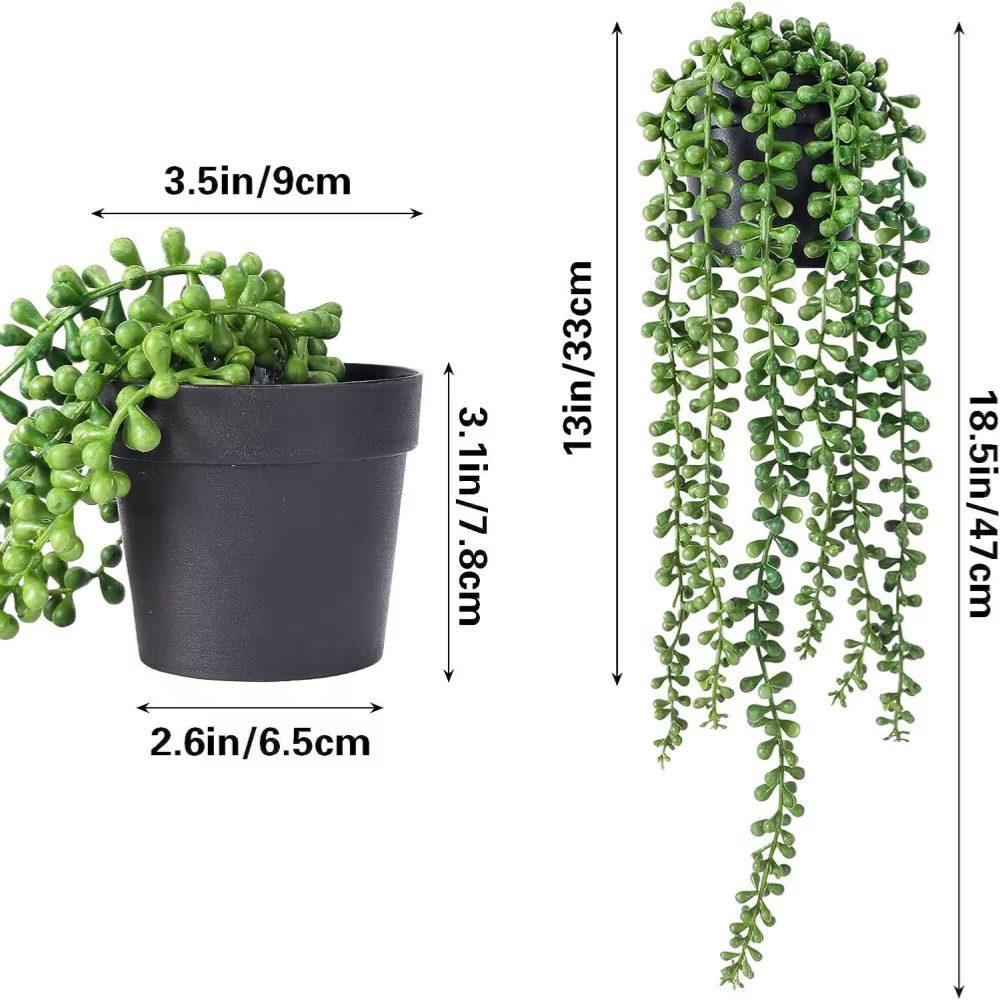 Plante artificielle suspendue au mur
