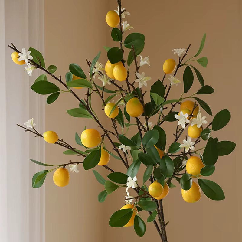 1 branche de citron artificielle avec fruits