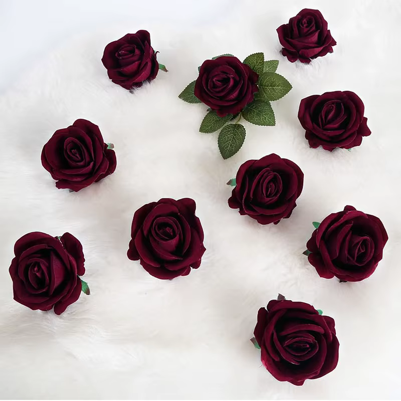 Fleurs artificielles Roses en velours 50 pièces Bouquet