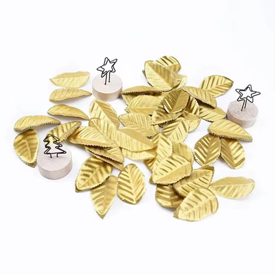 100/200 Pièces Soie Roses Feuilles D'or Plantes Artificielles Fleur Décorative De Noël Guirlande Maison Salon Chaud Décor De Mariage