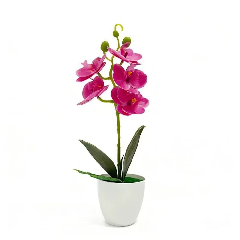 Orchidée artificielle rose en pot