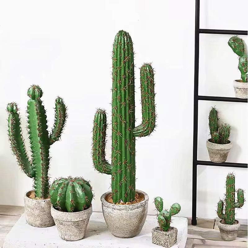 Grand Cactus artificiel fausse fleur succulentes fenêtre jardin décoration bricolage Art embellissement hôtel salon