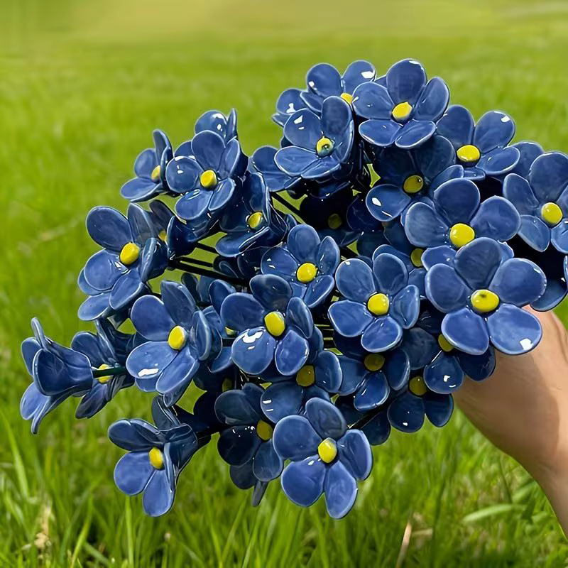 6/8/10 pièces de fleurs éternelles en céramique artisanales