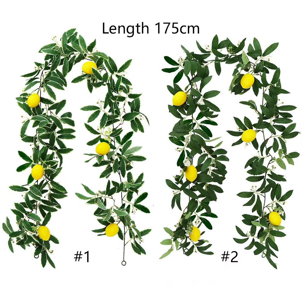 Guirlande de citrons artificiels en eucalyptus printanier