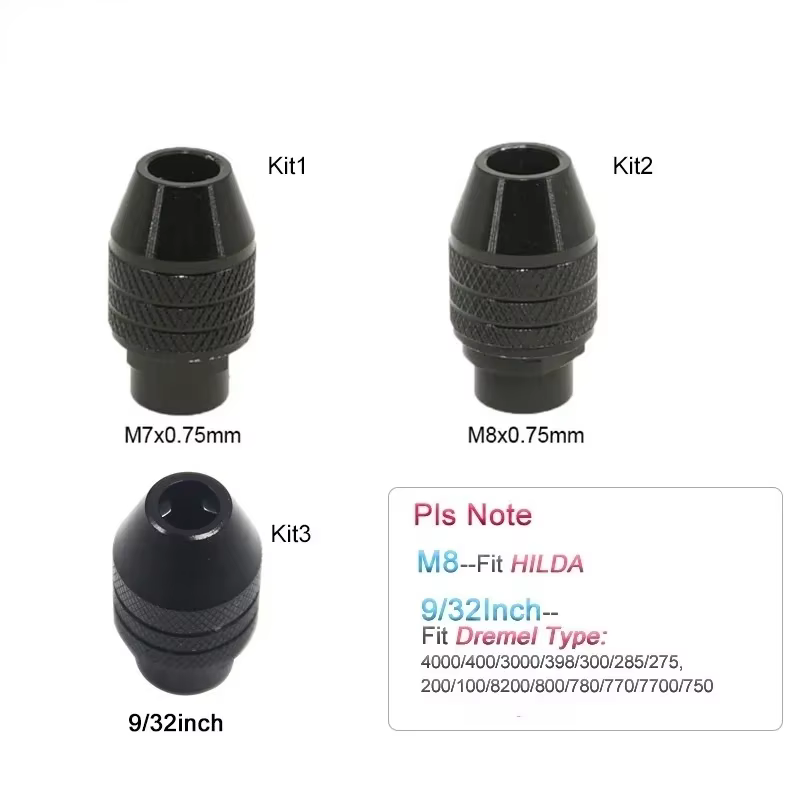 Accessoire de Mini mandrin de perceuse M8/M7 pour outil rotatif Dremel et meuleuse, accessoire d'échange de bits plus rapide