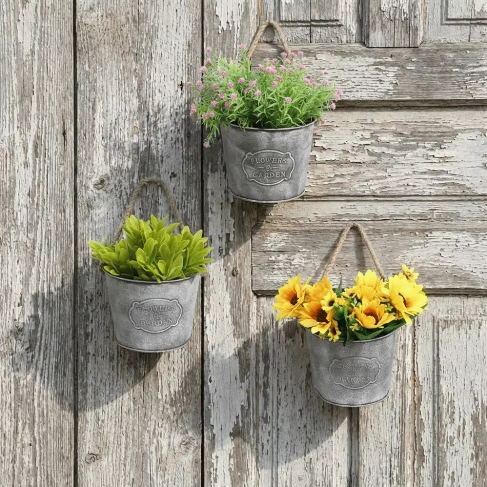 Pot de fleurs suspendu vintage pratique