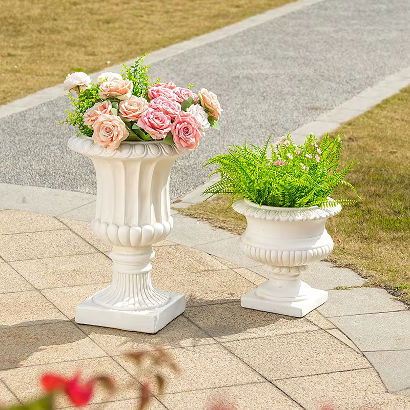 Pot de fleurs rétro européen de style romain pour plantes d'extérieur