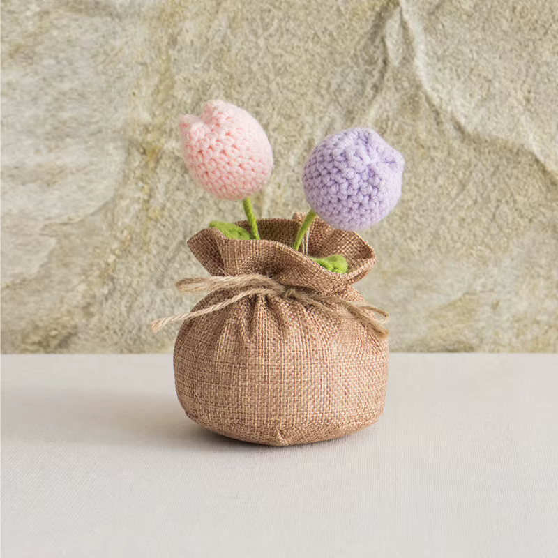 Belle tulipe Crochet en pot tricoté tulipes