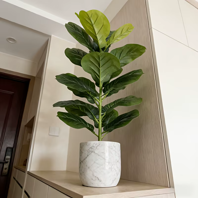 1 pièce de Ficus Lyrata artificiel de 85 cm avec 23 feuilles pour la décoration de bureaux
