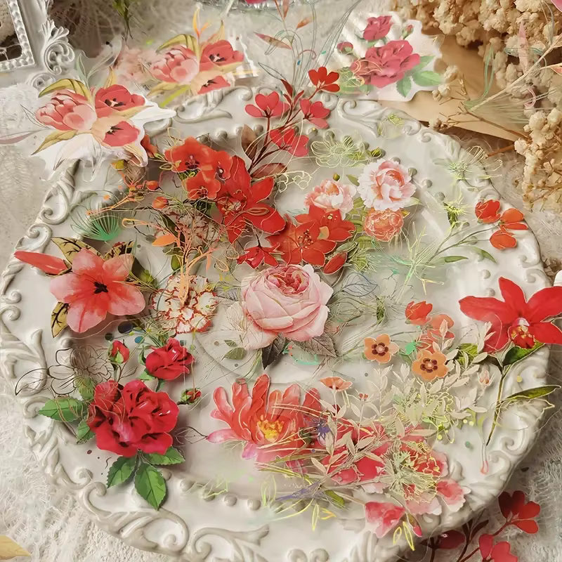 40 pièces itinérant rêves Vintage INS fleur plante autocollants décoratif bâton étiquettes journal Album fait à la main matériel de Scrapbooking