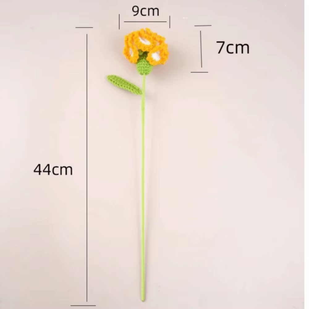 Bouquet de fleurs en laine créatif, fait main au crochet, coloré, cadeau