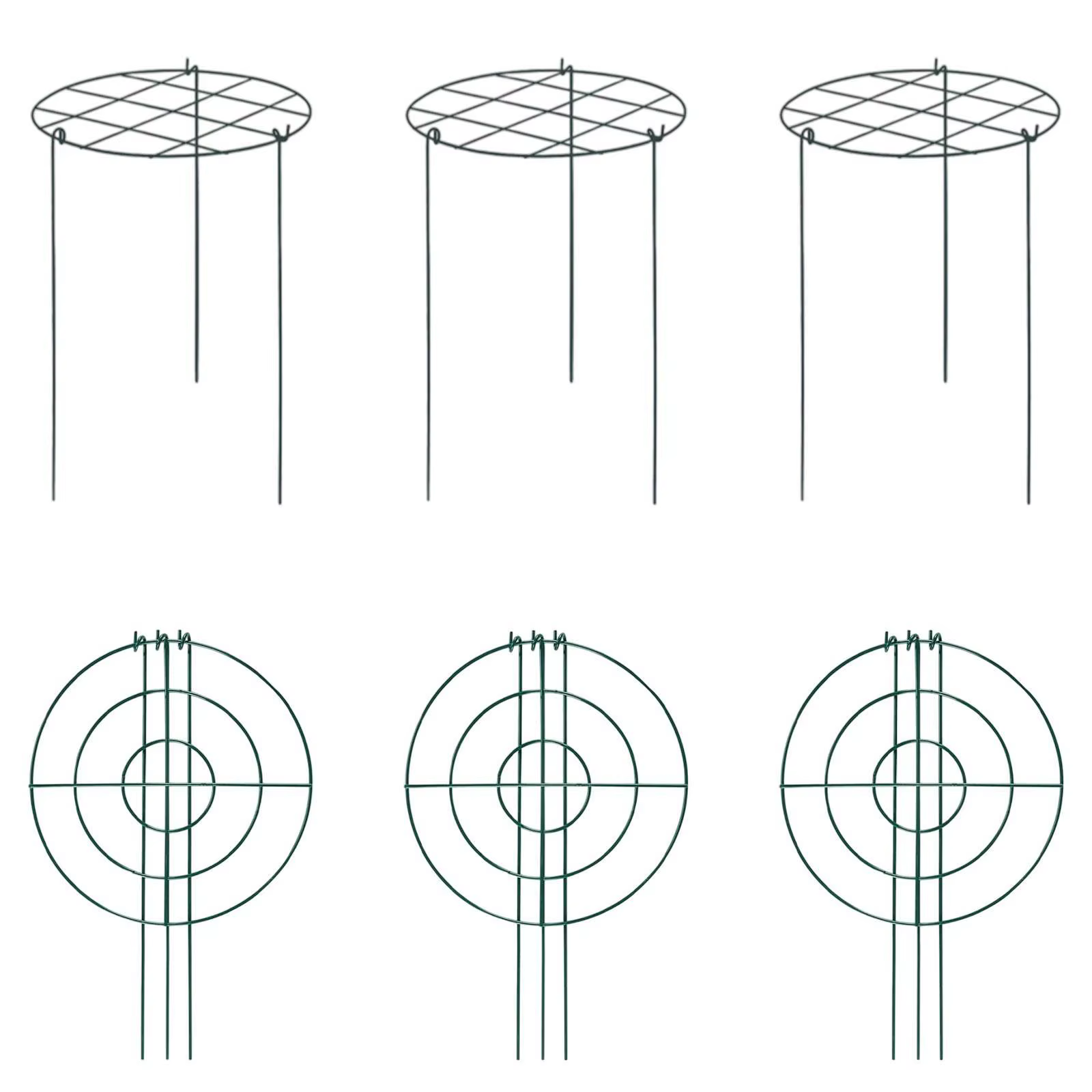 3x Cages et supports de pivoines en métal robuste et élégant