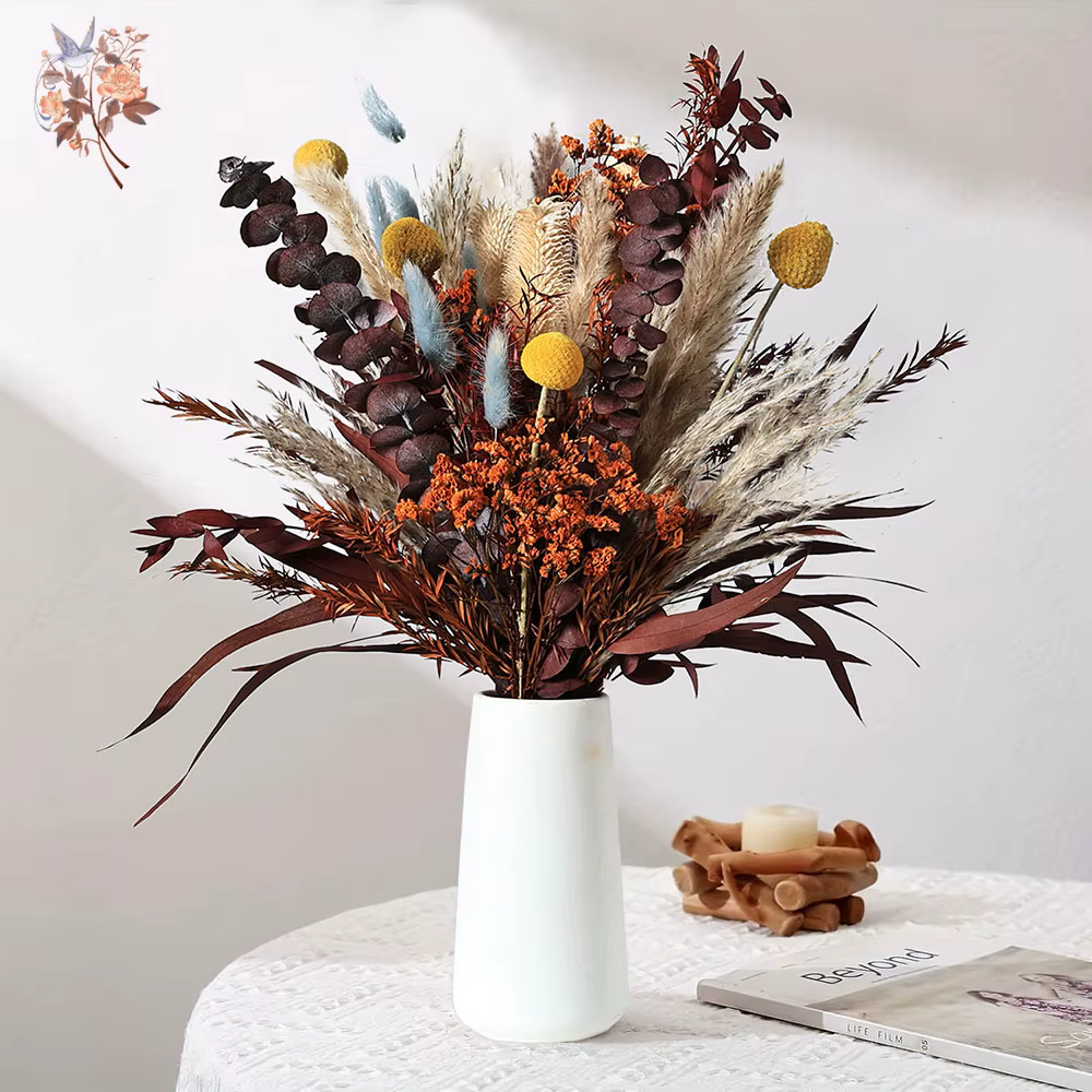 Bouquets de Pampas d'eucalyptus Orange