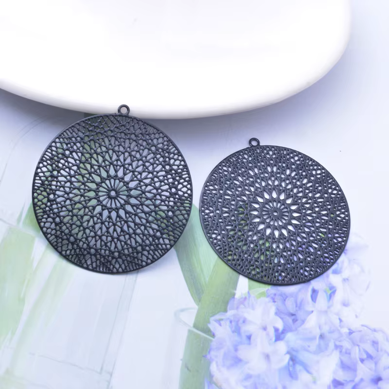 30 pcs/lot AB2056 37*35 laiton filigrane fleur de vie pendentif à breloques bijoux matériaux adaptés pour bricolage boucles d'oreilles