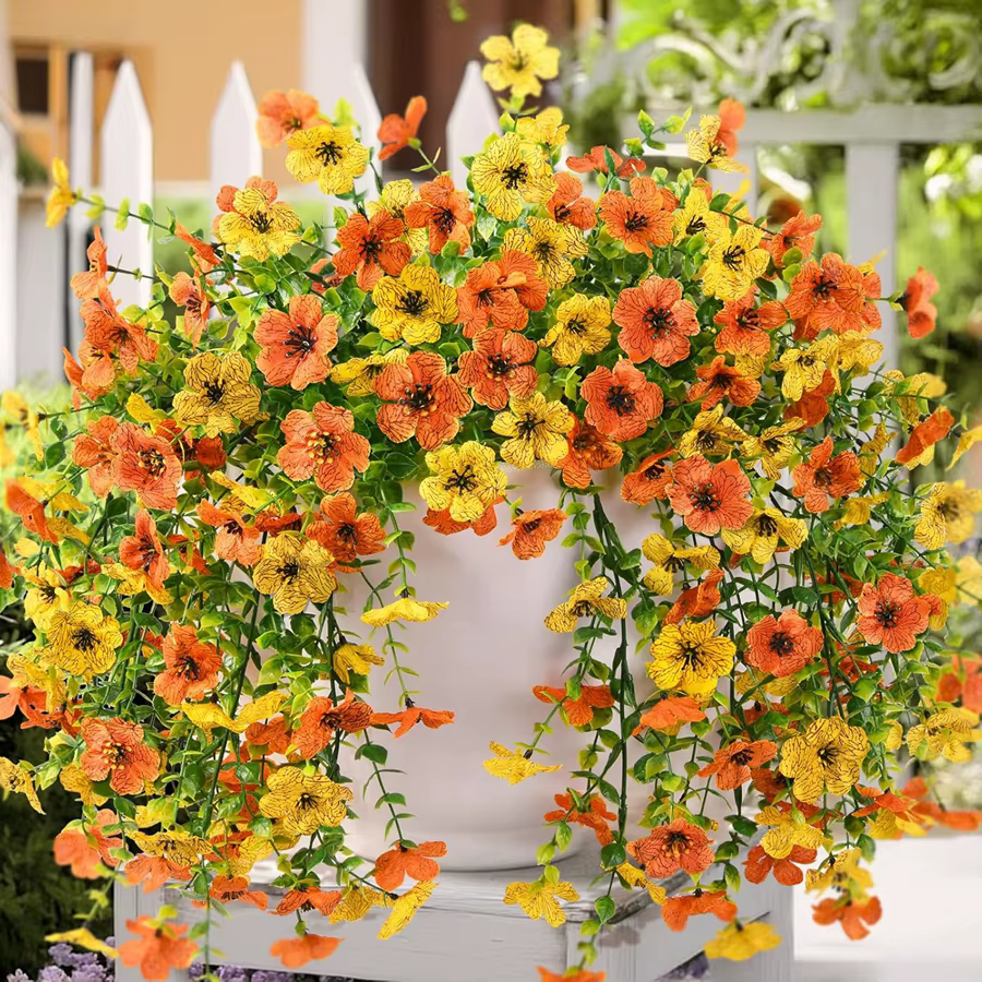 Fleurs artificielles rotin matin gloires vignes couronne de mariage en plein air arc de mariée maison chambre cour festival decordiy jardin plante
