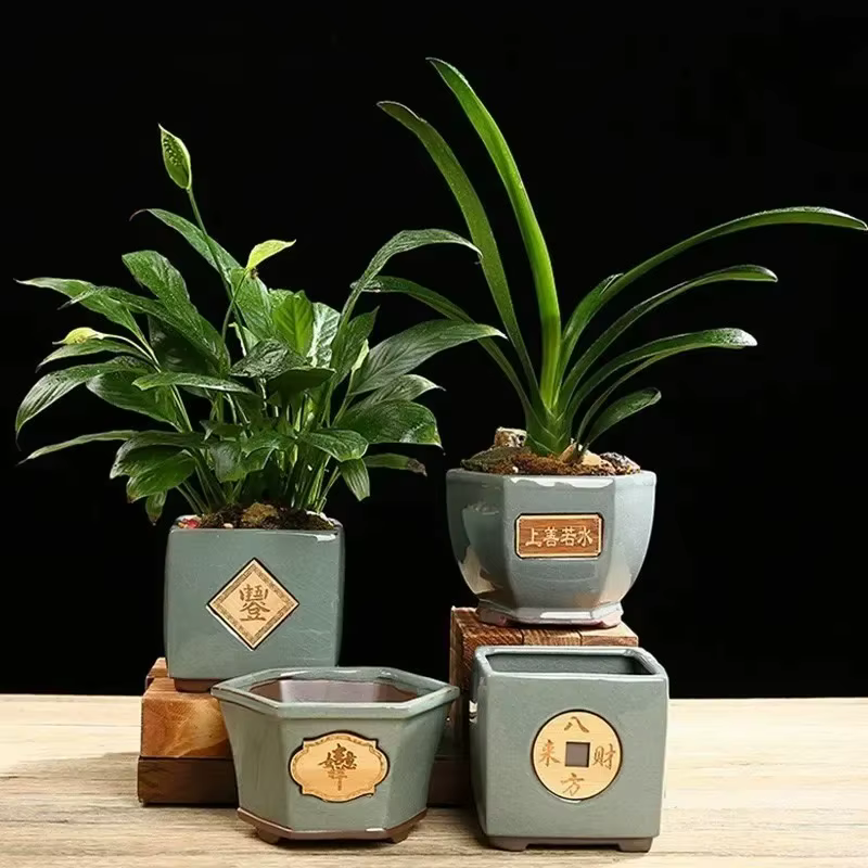 Pot à Bonsaï en Céramique Vintage