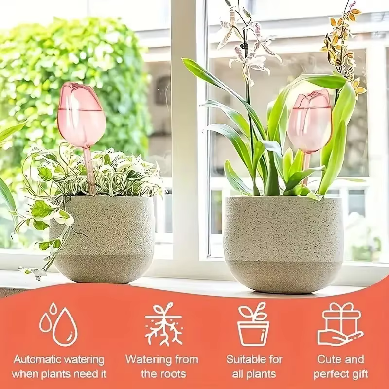 Boules d'arrosage pour plantes tulipes roses