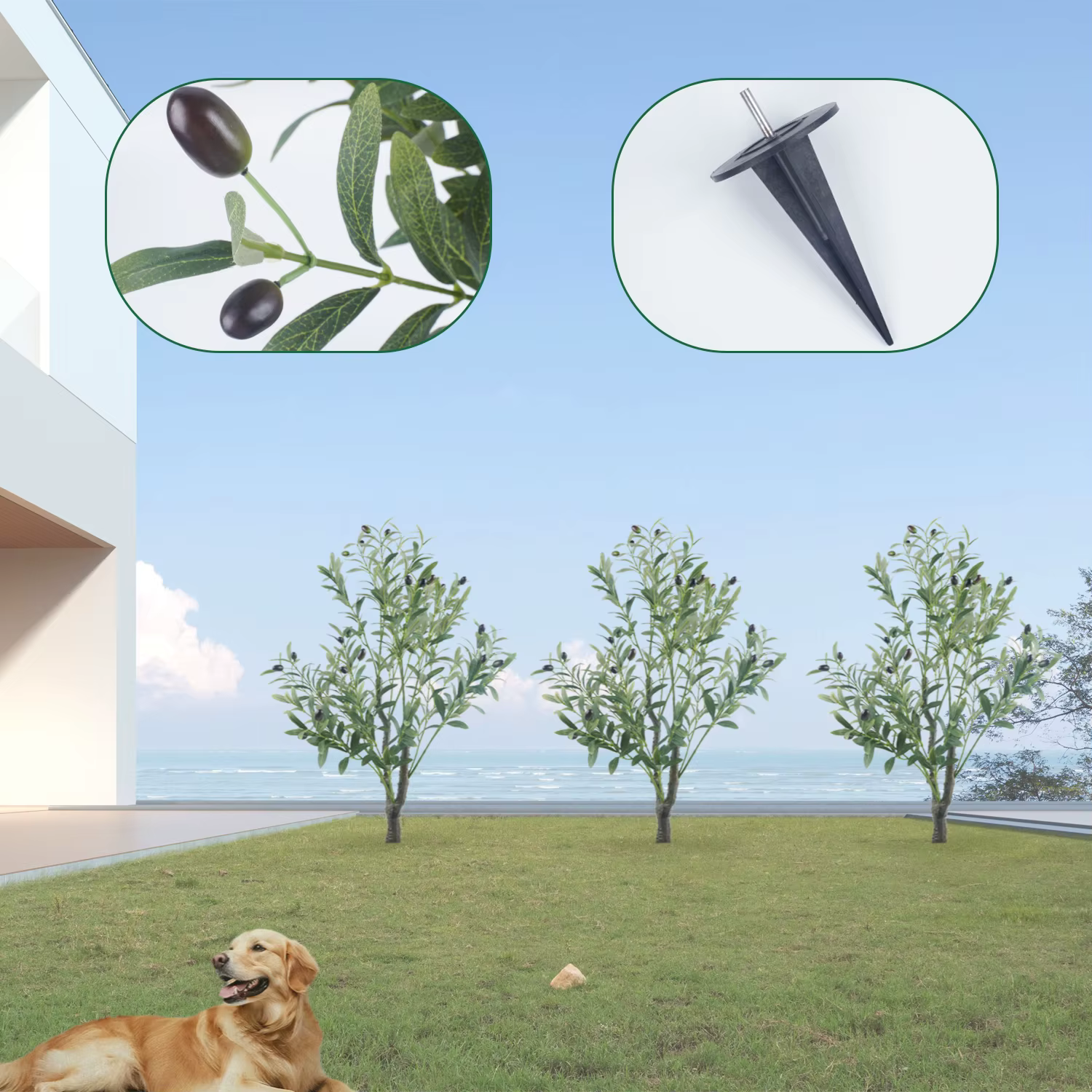 Olive artificielle Uflower avec Pot