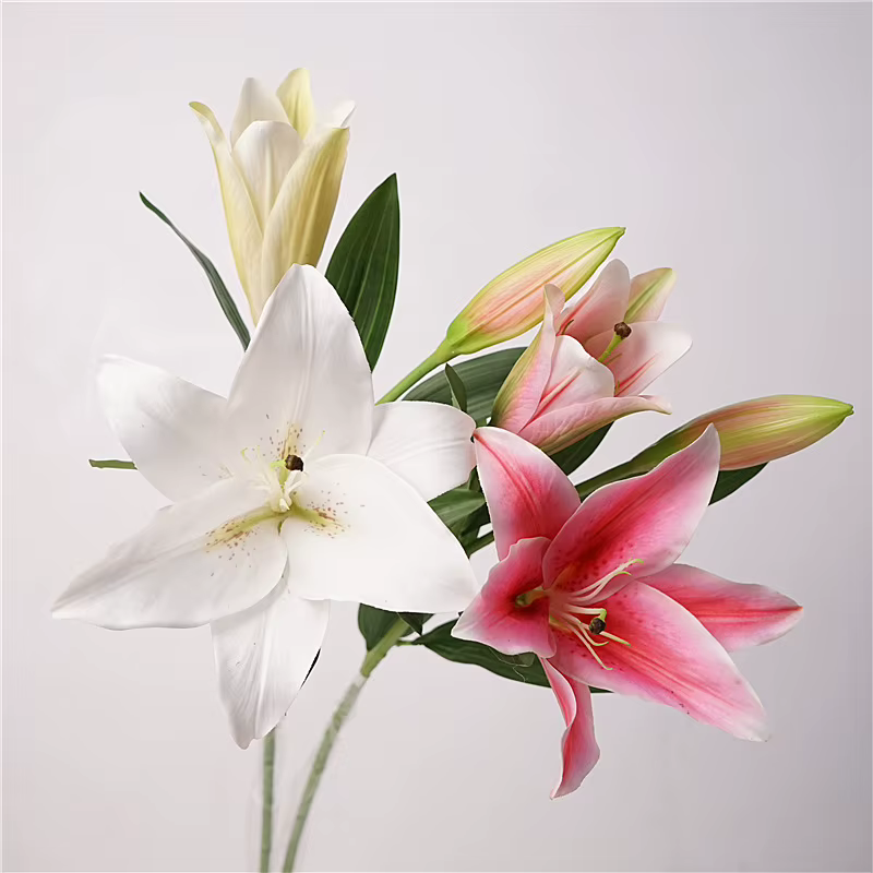 Bouquet de fleurs artificielles de grand lys hydratant