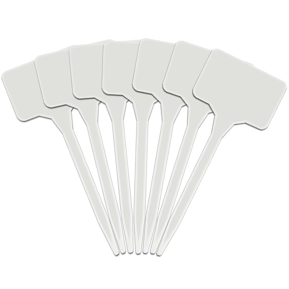 Étiquettes de plantes blanches de type T