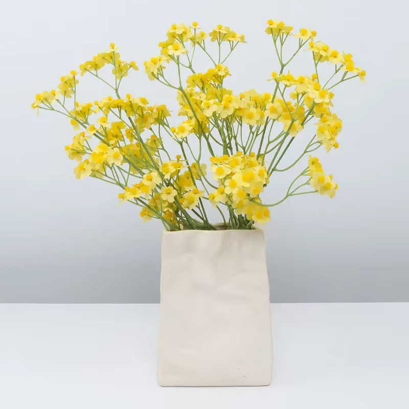 Petite marguerite artificielle plante verte florale soie fausses fleurs centre commercial décoration Simulation camomille automne fleur Orange