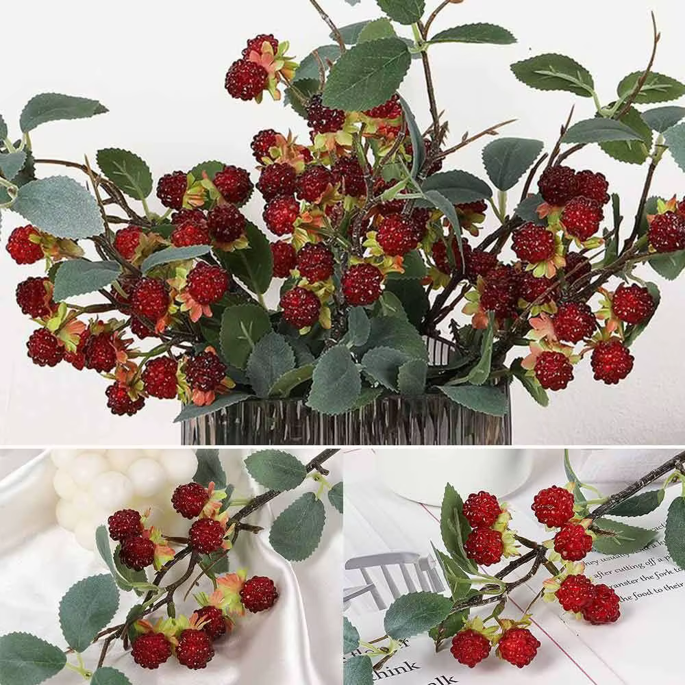 Plante artificielle de framboise rouge élégante