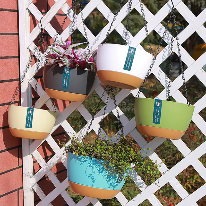 Pots d'arrosage auto-arrosage suspendus de qualité domestique