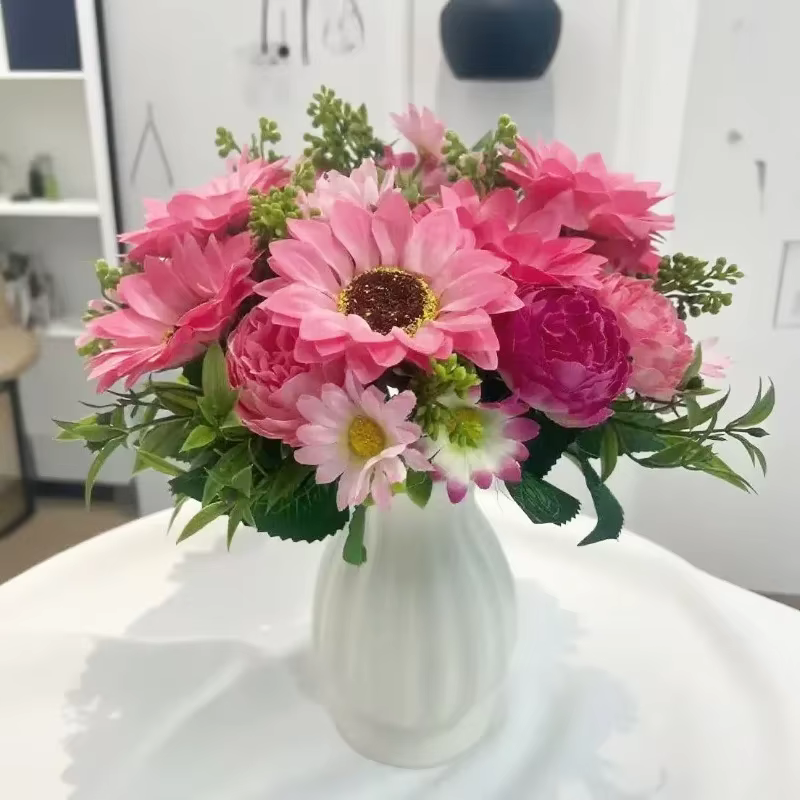Bouquet de chrysanthème de tournesol artificiel de printemps