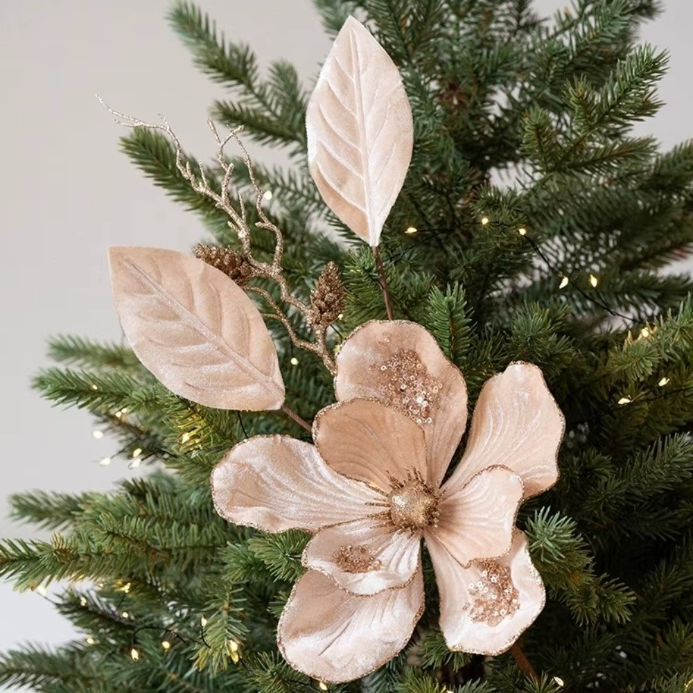 Décor de fleurs de noël artificielles