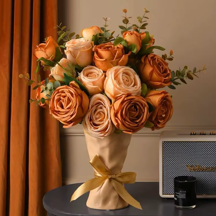 Rose artificielle en soie
