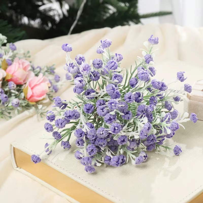 Lot de 6 Branches de Lavande Artificielles de 17 cm – Faux Plantes pour Décoration Intérieure