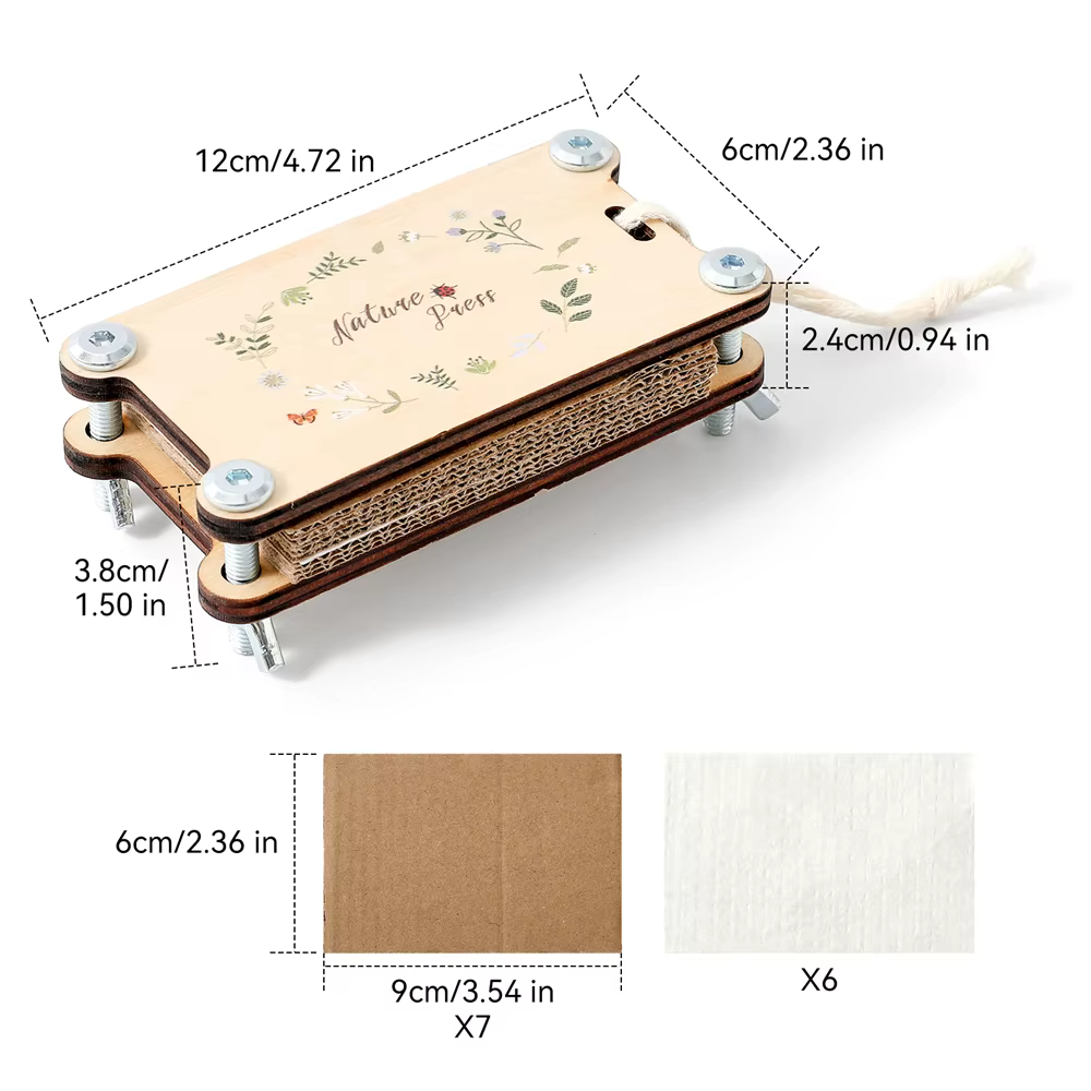 Kit de presse à fleurs en bois pour fleurs séchées pressées