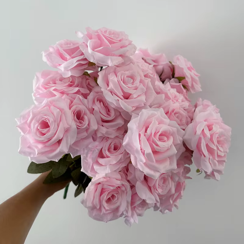 Roses artificielles en soie à 9 têtes