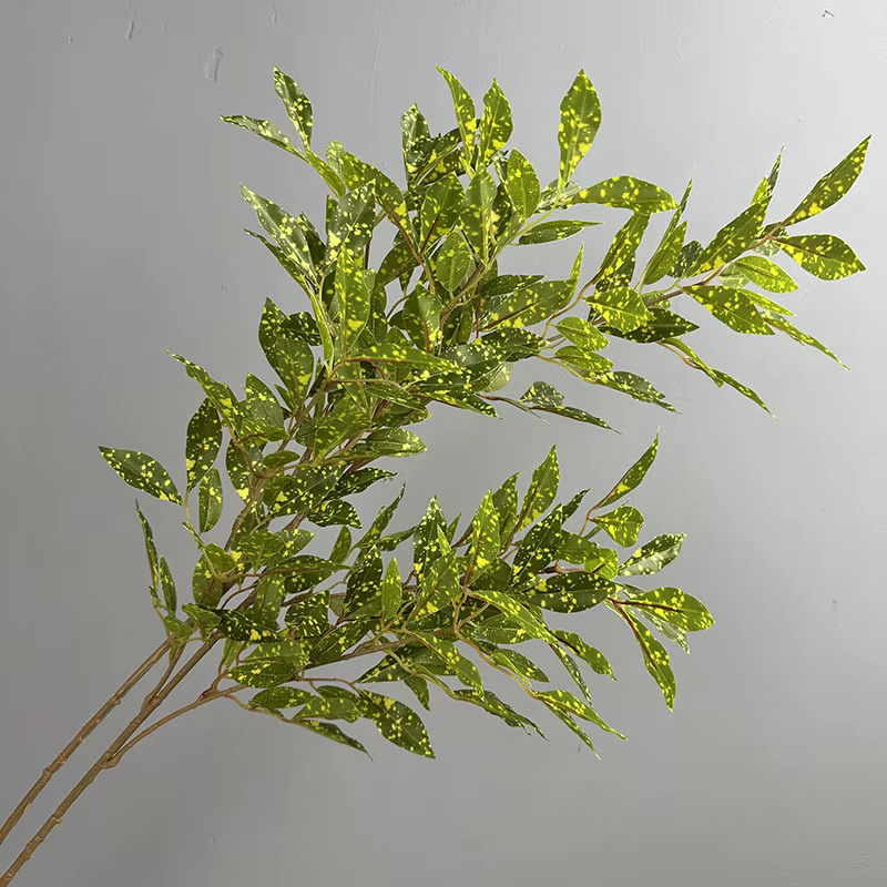 5 pièces de plantes artificielles vertes en bois et plastique