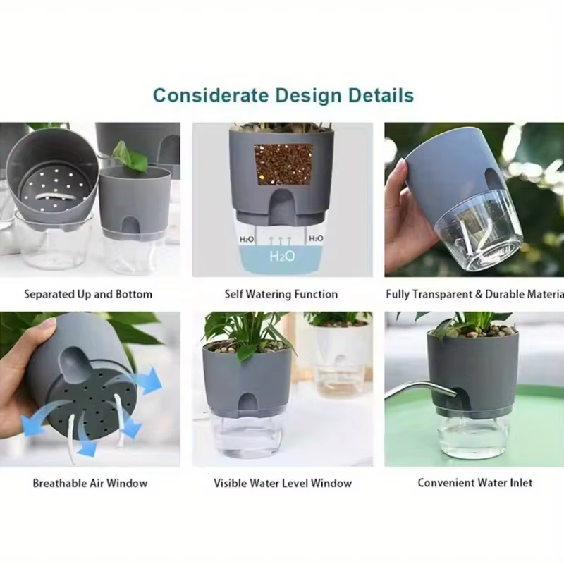 Pot de fleur en plastique auto-arrosage