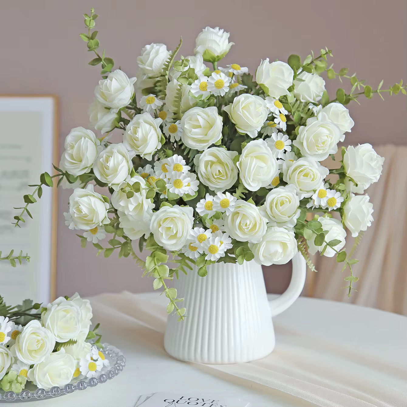 Roses artificielles en soie pour mariage