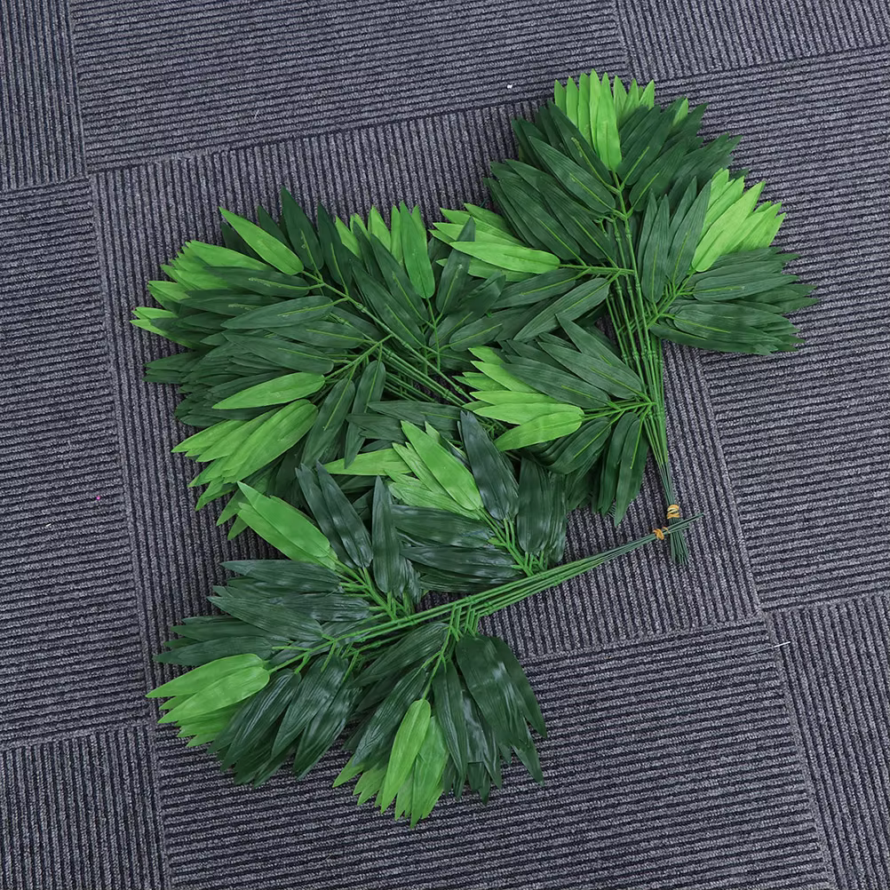 100 pièces plantes vertes feuilles de bambou branche décorative artificielle cadre de porte décoration fils exposés pour l'artisanat