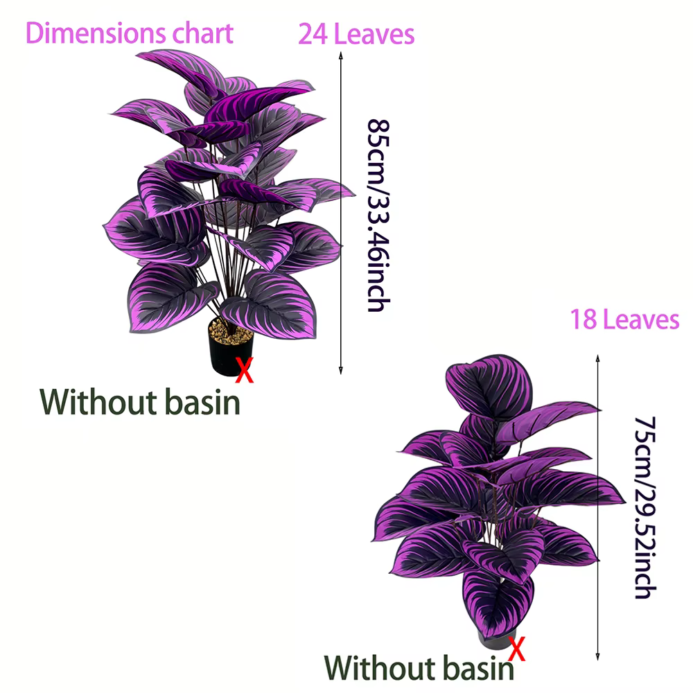 Plantes artificielles violettes élégantes