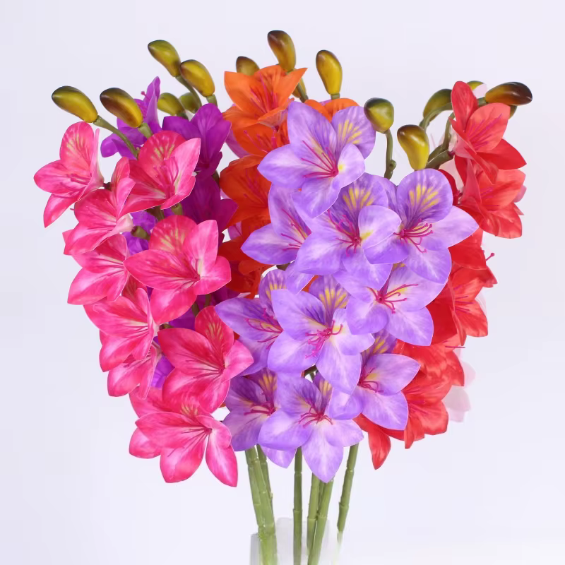 6 pièces de fausses fleurs artificielles en PU