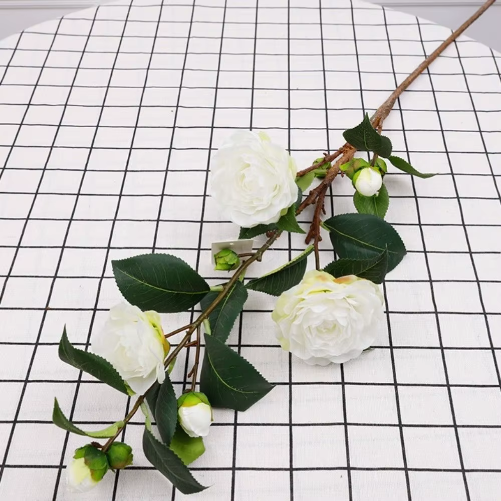 Fleur artificielle de camélia vert