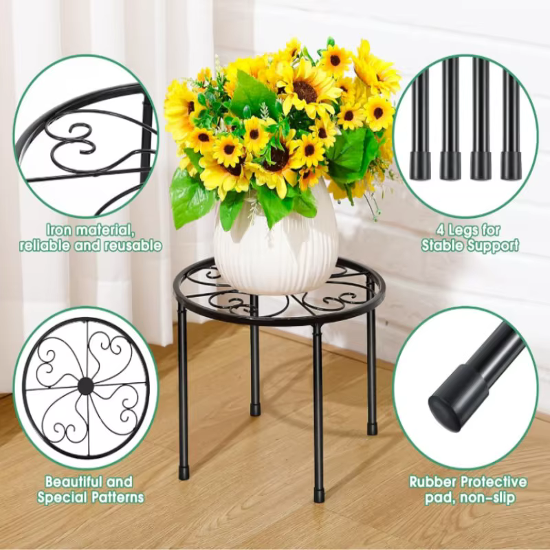 Support pour plantes en fer robuste