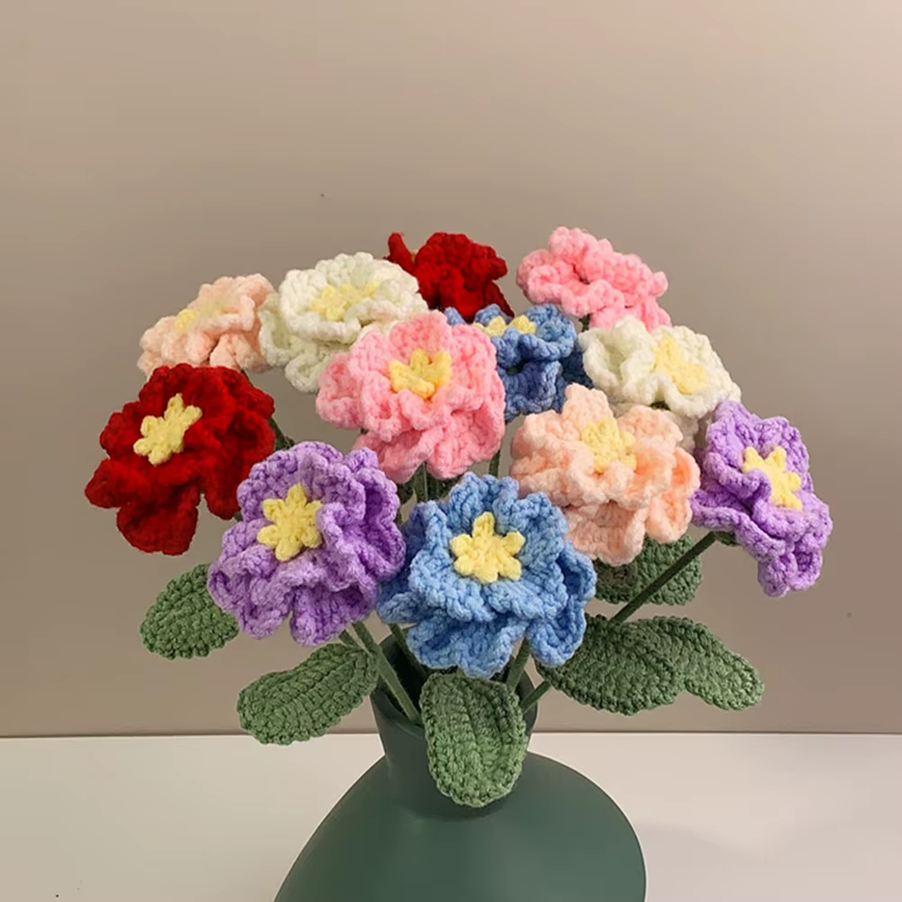Bouquet de fleurs en Crochet de pivoine