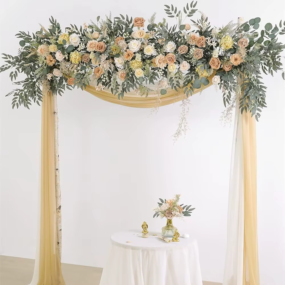 Fleurs artificielles de rose champagne