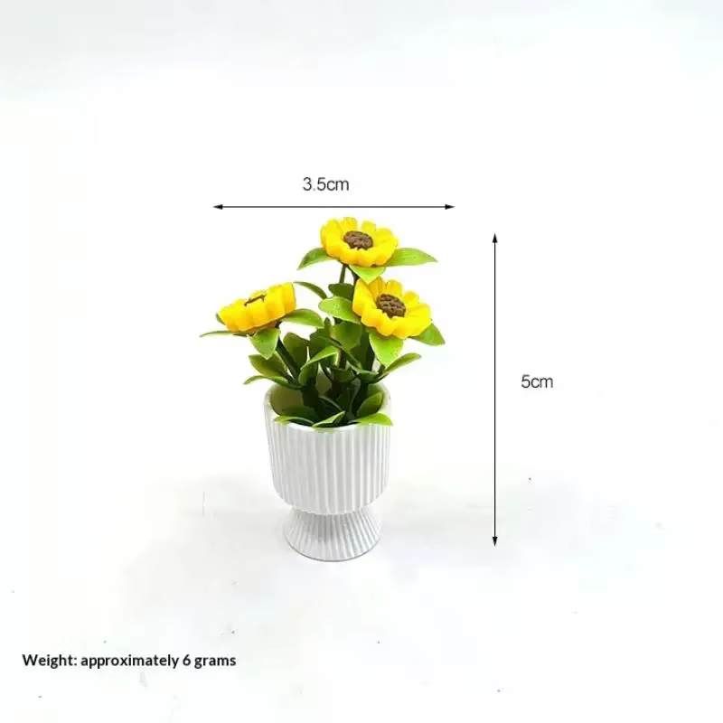 Ornement miniature de tournesol en pot