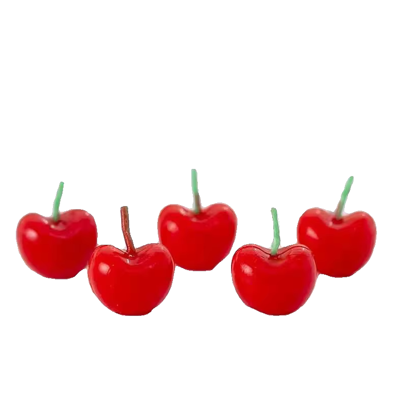 Bougies d'anniversaire cerise douce, 5 pièces/lot, décorations de gâteau décoratives en cire rouge vibrante pour anniversaire, mariage, fournitures de fête créatives à faire soi-même