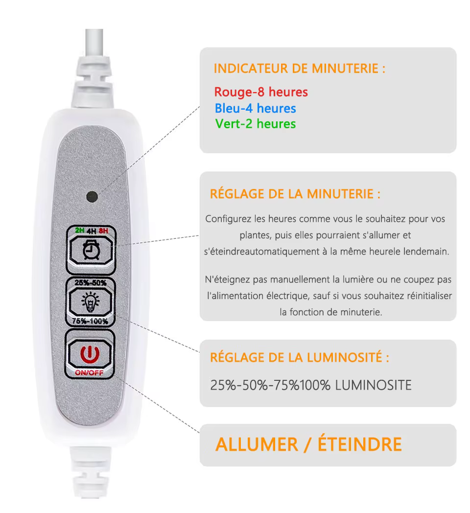Lampe Phyto de lumière de croissance d'intérieur pour plantes Kits hydroponiques Phytolamp à spectre complet